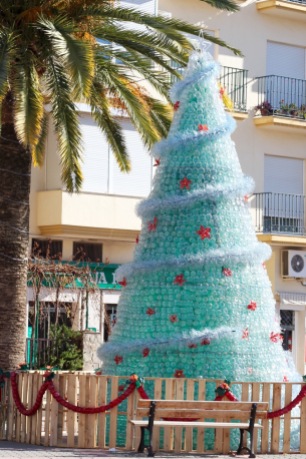 Recycled Bottle Christmas Tree, Loja, Spain